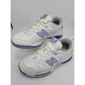 New Balance Womens Tennis 806 Sneaker Size 7.5 D White Lavender Lace Up WC806W